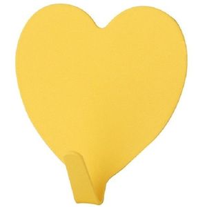 10 PC's Love Heart Hook Roestvrij stalen hartvormige kamer decoratie Haak (Geel)