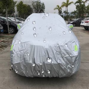 PEVA anti-stof waterdichte zonwerende SUV auto cover met waarschuwingsstrips  past auto's tot 5.1m (199 inch) in lengte
