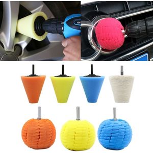 7 in 1 3 inch Car Polishing Disc Set Wheel Rim Polishing Waxing Sponge