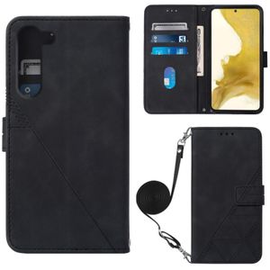 Voor Samsung Galaxy S23+ 5G Crossbody 3D relif flip lederen telefoonhoes