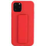Schokbestendige PC + TPU beschermhoes met polsbandje & houder voor iPhone 12 Pro Max(Rood)