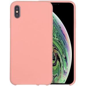 Four Corners Full Coverage Liquid Silicone Protective Case Back Cover for iPhone XS Max(Pink)