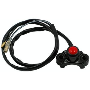 Motorfiets Modificatie Zelfsluitende Single Switch Koplamp Mistlamp Remlicht Noodverlichting (Rode knop)