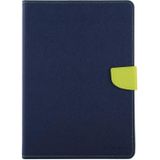 MERCURY GOOSPERY FANCY DIARY for iPad Air 2 Cross textuur lederen draagtas met kaartsleuf & houder & Wallet(Navy Blue)