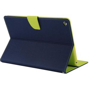 MERCURY GOOSPERY FANCY DIARY for iPad Air 2 Cross textuur lederen draagtas met kaartsleuf & houder & Wallet(Navy Blue)