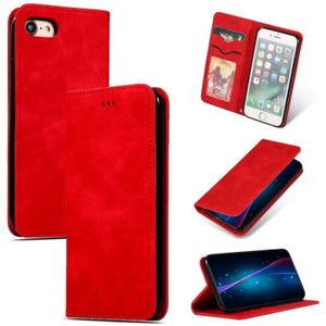 Retro huid voelen Business magnetische horizontale Flip lederen case voor iPhone 8/7 (rood)