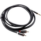 2m vergulde 3.5mm Jack naar 2 x RCA Mannelijke Stereo-audiokabel