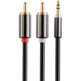 2m vergulde 3.5mm Jack naar 2 x RCA Mannelijke Stereo-audiokabel