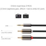 2m vergulde 3.5mm Jack naar 2 x RCA Mannelijke Stereo-audiokabel