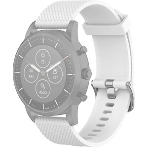 22mm Texture Siliconen Polsband Horloge Band voor Fossil Hybrid Smartwatch HR  Male Gen 4 Explorist HR  Male Sport (Wit)