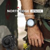 North Edge Multifunctionele Waterdichte Outdoor Sport Elektronische Smart Horloge  Ondersteuning Vochtigheid Meting / Weersvoorspelling / Snelheidsmeting  Stijl: Siliconen Strap (Zwart)