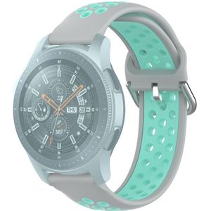 Voor Samsung Galaxy Watch 46mm / Gear S3 Universal Sports Two-tone Siliconen vervangende polsband (Grijs Groen)