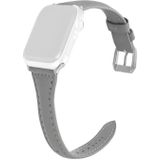 Universele T-vormige dunne lederen horlogeband voor Apple Watch Series 6  SE & 5 & 4 44 mm / 3  2 en 1 42 mm (grijs)