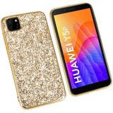 Voor Huawei Y5P Glitter Powder Shockproof TPU Beschermhoes (Zilver)