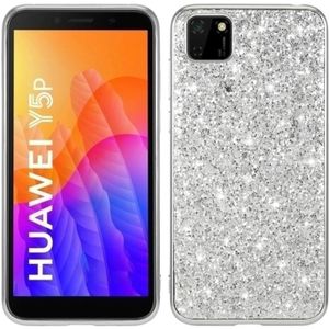 Voor Huawei Y5P Glitter Powder Shockproof TPU Beschermhoes (Zilver)