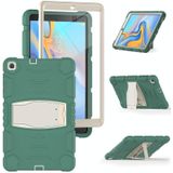 Voor Samsung Galaxy Tab A 10.1  T510 3-Layer Protection Screen Frame + PC + Siliconen Schokbestendig Combinatiecase met Houder (Emerald Green)