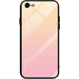 Voor iPhone 8 / 7 Verloop kleur glas geval(Geel)