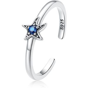 S925 Sterling Silver Delicate Starfish Women Open Ring