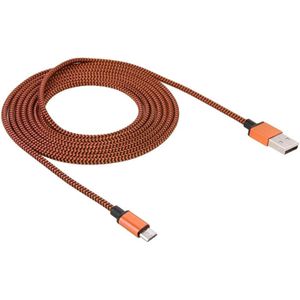 2m Geweven stijl Micro USB to USB 2.0 Data / Lader Kabel  Voor Samsung Galaxy S6 / S5 / S IV / Note 5 / Note 5 Edge  HTC  Sony(Oranje)