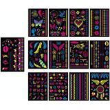 10 stks fluorescerende bloemarm tattoo sticker gezicht sticker waterdichte veer tattoo arm tattoo sticker (DKCS028)