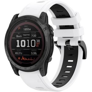 Voor Garmin TACTIX 7/7Pro 26mm tweekleurige sport siliconen horlogeband (wit + zwart)