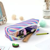 Rainbow Glitter Pen Bag Glinsterende Potlood Tas Make-up tasje (Paars Iriserend)