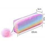 Rainbow Glitter Pen Bag Glinsterende Potlood Tas Make-up tasje (Paars Iriserend)