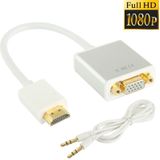 Full HD 1080P 19 Pin HDMI mannetje to VGA vrouwtje Video Adapter kabel met Audio kabel  Lengte: 22cm