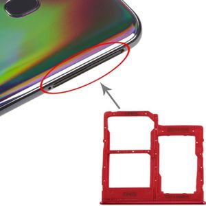 SIM-kaartlade + SIM-kaartlade + Micro SD-kaartlade voor Galaxy A40 (rood)