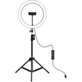 PULUZ 1.1 m statief mount + 11 8 inch 30cm USB 3 modi Dimbare LED ring VLogging video licht live broadcast kits met koude schoen statief bal hoofd & telefoon klem (zwart)