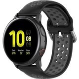 Voor Galaxy Watch Active2 / Active 20mm Clasp Two Color Sport Polsband Watchband (Zwart + Grijs)