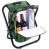 Buiten Portable Folding Camping stoel licht vissen strand stoel RVS pijp Klapstoel met ijs zak (groen)