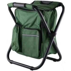 Buiten Portable Folding Camping stoel licht vissen strand stoel RVS pijp Klapstoel met ijs zak (groen)