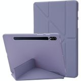 Voor Samsung Galaxy Tab S8 / S7 Deformatie Siliconen Lederen Tablet Case (Purple)