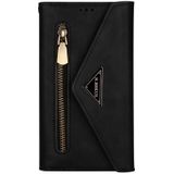 Voor Samsung Galaxy S7 edge Skin Feel Zipper Horizontale Flip Lederen Case met Holder & Card Slots & Photo Frame & Lanyard & Long Rope(Black)