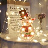 DIY Diamond Painting LED Night Light Steken Diamond Kerst decoratie tafellamp (sneeuwpop)