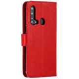 Feather patroon Litchi textuur horizontale Flip lederen draagtas met portemonnee & houder & kaartsleuven voor Huawei P20 Lite (2019)/Nova 5i (rood)