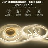 1m 24V 8mm brede COB zelfklevende decoratieve LED-lichtstrip  specificatie: 480 kralen-14W-95 display (3000K)