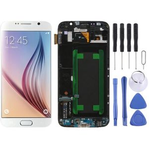 Originele Lcd-scherm en Digitizer Volledige Montage met Frame Voor Samsung Galaxy S6 SM-G920F (Wit)