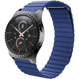 Geschikt voor Samsung Gear S2/Active2 Smart horlogebandje universeel 20mm magnetische gesp lederen vervangende polsband (blauw)