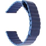 Geschikt voor Samsung Gear S2/Active2 Smart horlogebandje universeel 20mm magnetische gesp lederen vervangende polsband (blauw)