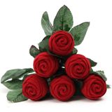 2 PC'S Red Rose Velvet trouw ring vak Gift Box Valentines engagement vak sieraden verpakking doos