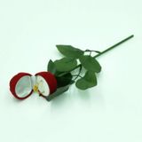 2 PC'S Red Rose Velvet trouw ring vak Gift Box Valentines engagement vak sieraden verpakking doos