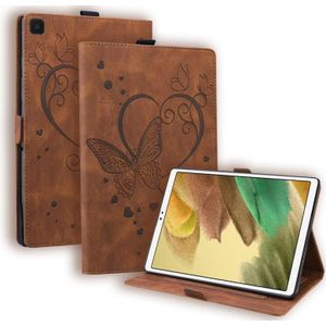 Voor Samsung Galaxy Tab A7 Lite T220 T225 Love Butterfly Pattern Horizontal Flip Lederen Case met Houder (Brown)