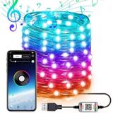 RGB USB LED Copper Wire Light String Holiday Decoration Light String Bluetooth Mobile APP Control  Lengte:12m 120 LED