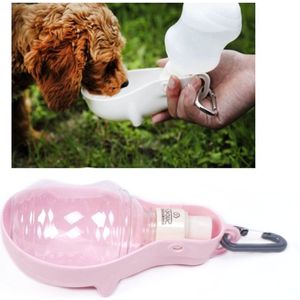 Honden en katten Portable Water Feeder Pet Kettle voor Going Out (Roze)
