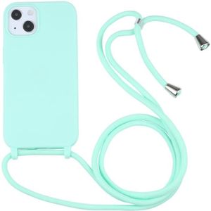 Candy Colors TPU beschermhoes met lanyard voor iphone 13 pro max (mint groen)