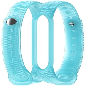 For Xiaomi Mi Band 6 / 5 Mijobs Translucent Color Honeycomb Silicone Watch Band(Blue)