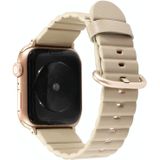 Loop Stripes Vervangende Band Watchband met Iron Buckle Voor Apple Watch Series 6 & SE & 5 & 4 44mm / 3 & 2 & 1 42mm (Champagne Gold)