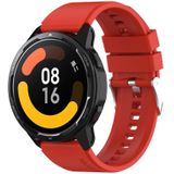 Voor Huami Amazfit GTS 2mini 20mm Uitstekende Hoofd Siliconen Band Zilveren Gesp (Rood)